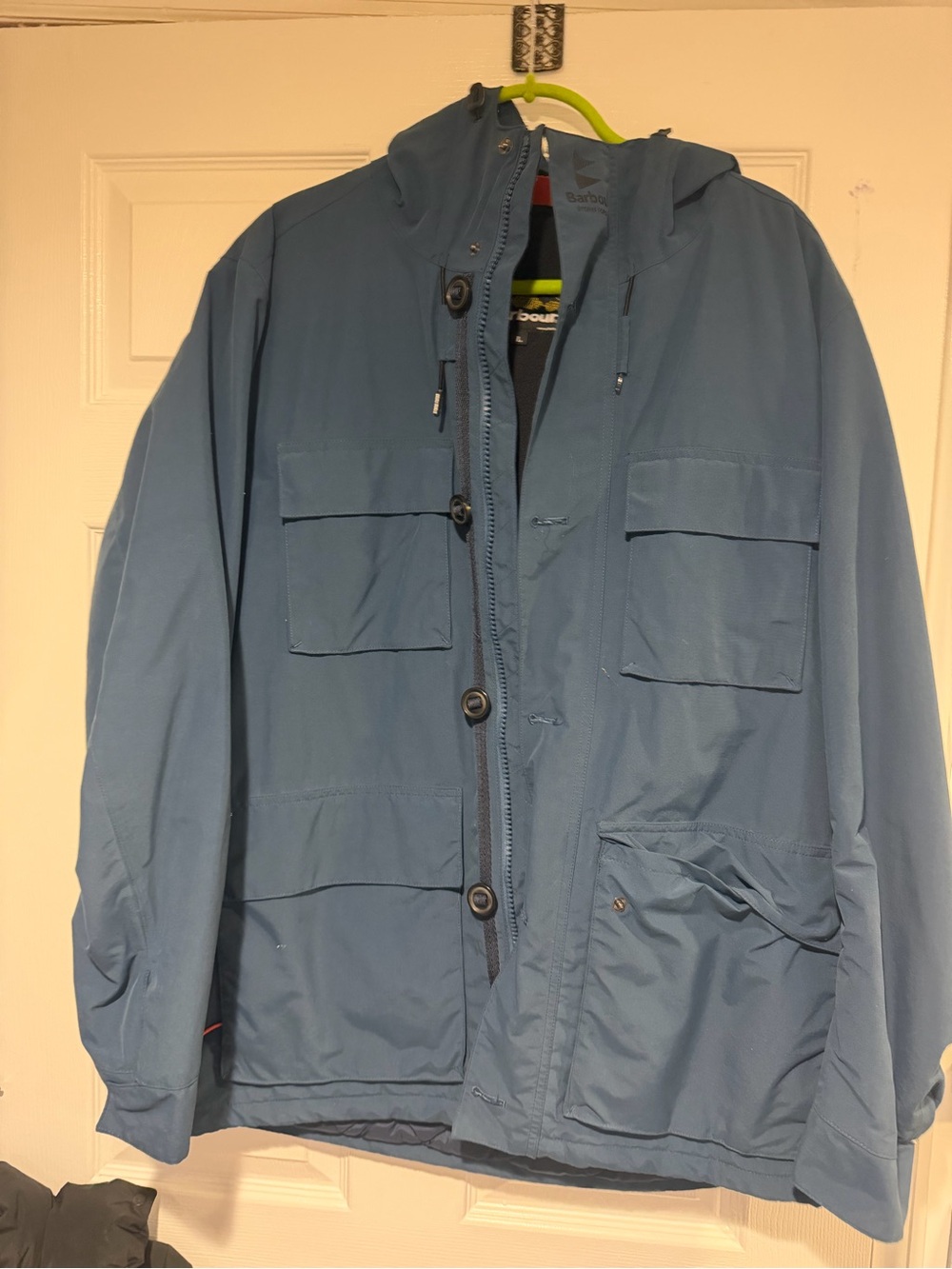 Barbour Light Blue Hooded Field Jacket